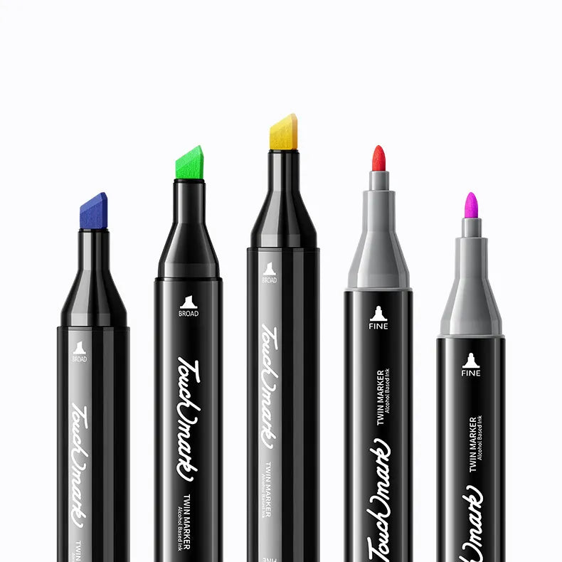Generic Touch Five 80 Colors Art Sketch Drawing Twin Marker, Black